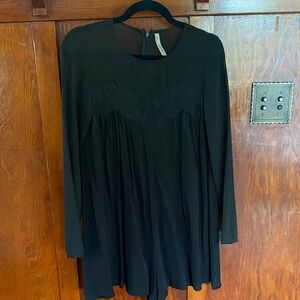 Zara Black Long-Sleeve Romper